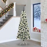 VidaXL Umjetno božićno drvce s nogom Zelena i bijela 240 cm PVC VidaXL Umjetno božićno drvce s nogom Zelena i bijela 240 cm PVC Slike