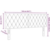 vidaXL Naslon za glavu s kristalnim dugmadi, tamno siva, 140 cm, baršun | shoptok.hr