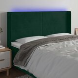  LED uzglavlje tamnozeleno 203 x 16 x 118/128 cm baršunasto | shoptok.hr