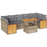 vidaXL 8-dijelni set vrtnih sofa od poliratana s jastucima bež bagrem | shoptok.hr