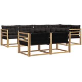  Set vanjskih sofa s jastukom 7 pcs Bijela i crna | shoptok.hr