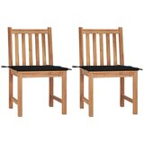 Maison Chic vrtni stoli - stol za vrt 2 kosa z blazinami trdna tikovina JS1439, (21878726) | Shoptok.si