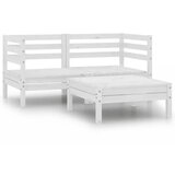 Maison Chic Seti vrtnega pohištva - Vrtna garnitura - Vrtni pohištvo set 3-delna trdna borovina bela, (21809046) | Shoptok.si
