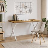  Stol za blagovanje s prirodnim rubom 140 x 80 x 75 cm Bijela | shoptok.hr