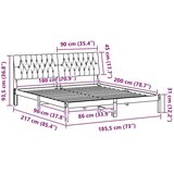 vidaXL Posteljni okvir z oblazinjenim vzglavjem Bela 180 x 200 cm | Shoptok.si