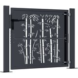 vidaXL Vrtna vrata antracit 105 x 80 cm čelična s uzorkom bambusa | shoptok.hr