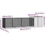 vidaXL Kokošnjak antracit 400x91x100 cm pocinkano jeklo | Shoptok.si