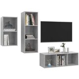 TV 3-dijelni set ormarića siva boja betona od iverice | shoptok.hr