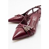 LuviShoes woss burgundy patent leather belt detail women's heeled shoes | ePonuda.com