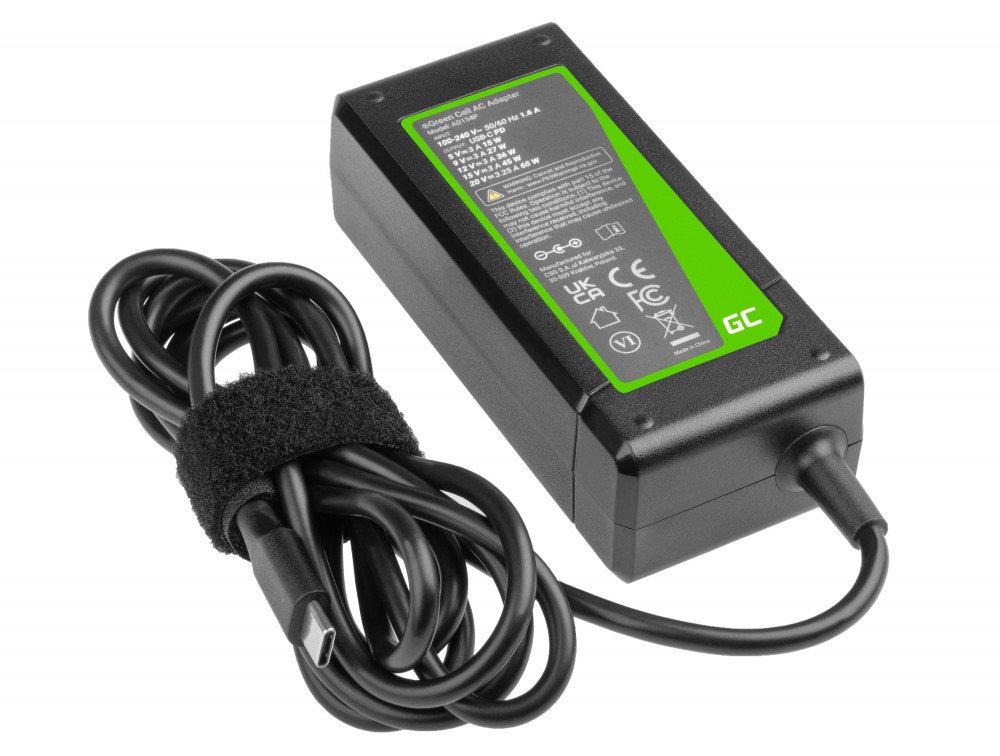 Polnilec za prenosnike HP / Toshiba / Acer / Asus / Lenovo / Dell, 65W / 20V / 3,25A / priključek USB-C