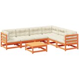  The Living Store Vrtna sedežna garnitura 7-delna z blazinami voščeno rjava - Vrtna Sedežna Garnitura, (21446868) | Shoptok.si
