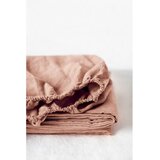 Linen Tales terracotta smeđa lanena plahta s gumicom, 180 x 200 cm Cijene
