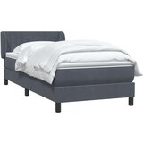 Box spring krevet s madracem tamnosivi 90x220 cm baršunasti | shoptok.hr