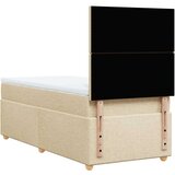 vidaXL Box spring postelja z vzmetnico krem 90x190 cm blago, (21291012) | Shoptok.si
