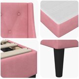  Okvir kreveta s madracem Zidne 2 pcs Ružičasta Baršun - Ružičasta 140 x 200 cm | shoptok.hr