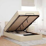 vidaXL Otomanski okvir kreveta s madraca krem 120x190 cm od tkanine | shoptok.hr