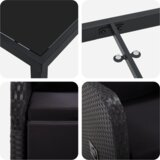 vidaXL 3 delni vrtni jedilni set z blazinami Črn poli ratan | Shoptok.si