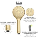 Wenko Plastična ekonomična tuš glava mat zlatna ø 11 cm Watersaving System – | shoptok.hr