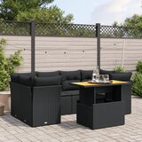 vidaXL 7-dijelni set vrtnih sofa od poliratana s jastucima crni | shoptok.hr