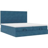 vidaXL Otomanski posteljni okvir z vzmetnicami moder 160x200 cm žamet, (21608574) | Shoptok.si