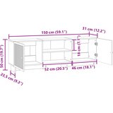 TV ormar Bijeli 150 x 31 x 50 cm Konstrukcijsko drvo | shoptok.hr