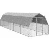 vidaXL kavez za kokoši s krovom 2,5x10x2,25 m pocinčani čelik | shoptok.hr
