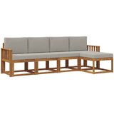  Set vanjskih sofa 5 kom. Prirodna i svijetlo siva Smeđa 249 x 122,5 x 73 cm | shoptok.hr