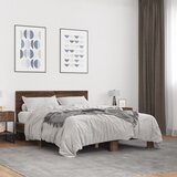 Furnova Posteljni okvir rjav hrast 140x190 cm inženirski les in kovina, (21935425) Cene