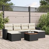  7-dijelni set vrtnih sofa od poliratana s jastucima crni | shoptok.hr
