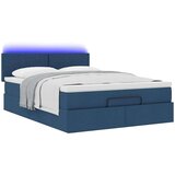  Otomanski krevet s madracem i LED plavi 140x190 cm tkanine | shoptok.hr
