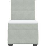  Box spring krevet s madracem svjetlosivi 90x190 cm baršunasti | shoptok.hr