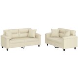  2-dijelni set sofa s jastucima krem od umjetne kože | shoptok.hr