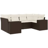  6-dijelni set vrtnih sofa od poliratana s jastucima smeđi | shoptok.hr