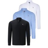 Dewberry TRIPLE SET G674 MENS SHIRT-BLACK-WHITE-BABY BLUE | shoptok.hr
