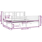  Okvir za krevet od masivne borovine sivi 200 x 200 cm | shoptok.hr