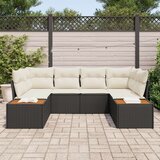  Set za vrtni kauč od 6 dijelova s jastučićima crni poli ratan acacia | shoptok.hr