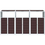 vidaXL spremište za 2 kanta za otpad smeđe 216x81x115 cm čelično | shoptok.hr