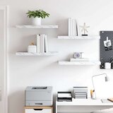  Stenska polica 4 pcs Beli marmor 60 x 23 x 4 cm Konstruiran les, (5000201457) | Shoptok.si