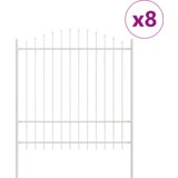 vidaXL Vrtna ograja z obrobo, bela, 13,6x1,75 m, jeklo, (22015157) | Shoptok.si