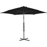  Vrtni suncobran s čeličnim stupom 300 x 230 cm crni | shoptok.hr