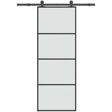vidaXL Klizna vrata s priborom 76 x 205 cm od ESG stakla i aluminija | shoptok.hr