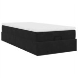  Otomanski okvir kreveta s madraca crni 100x200cm baršunasti | shoptok.hr