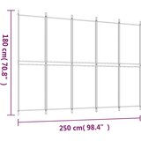 vidaXL Paravan 5-delni bel 250x180 cm blago | Shoptok.si