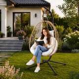  Viseća stolica jaje s jastucima Cocoon - bež | shoptok.hr