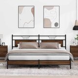Metalni okvir kreveta bez madraca smeđa boja hrasta 193x201 cm | shoptok.hr