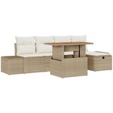 vidaXL 6-dijelni set vrtnih sofa s jastučićima Bež Poli ratan Cijene