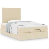 vidaXL Otomanski okvir kreveta s madraca krem 120x190 cm od tkanine | shoptok.hr