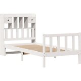vidaXL Krevet s regalom za knjige bez madraca bijeli 90x190cm borovina | shoptok.hr
