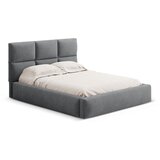 Windsor & Co Sofas Siva oblazinjena zakonska postelja s prostorom za shranjevanje z letvenim dnom 180x200 cm Libera – | Shoptok.si
