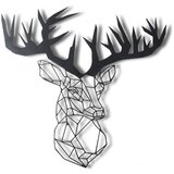 Wallity Zidna dekoracija Stag, 49x51 cm 2 mm, Crna Cene
